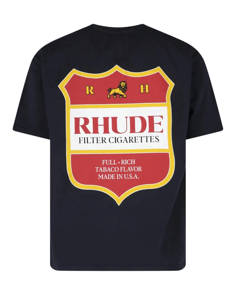 RHUDE Men's T-Shirts And Polos Black Cotton Black