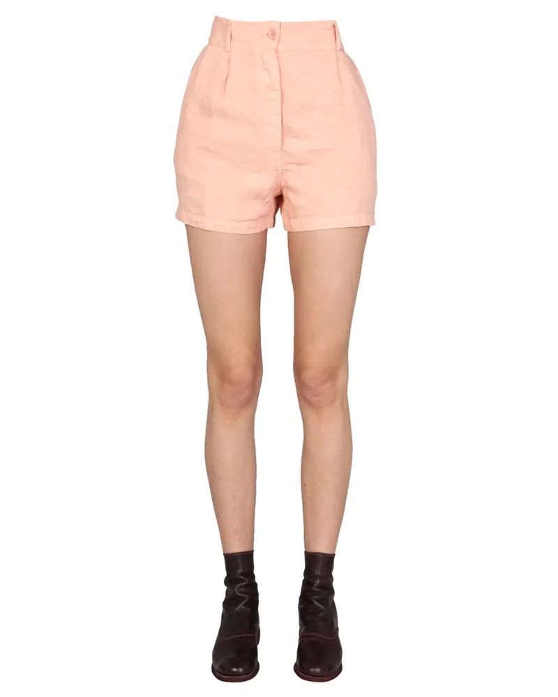 ASPESI Linen Bermuda Shorts — Beige Beige