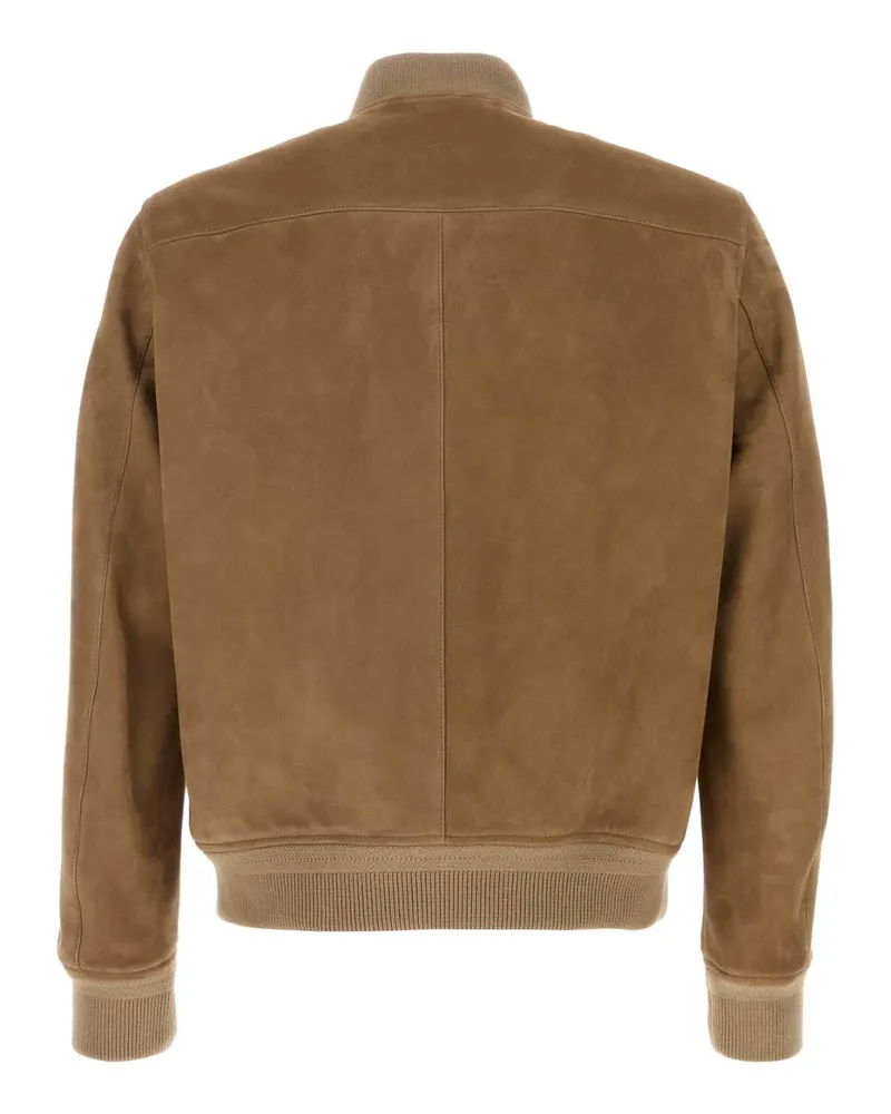 Tom Ford Suede Bomber Jacket — Brown Brown
