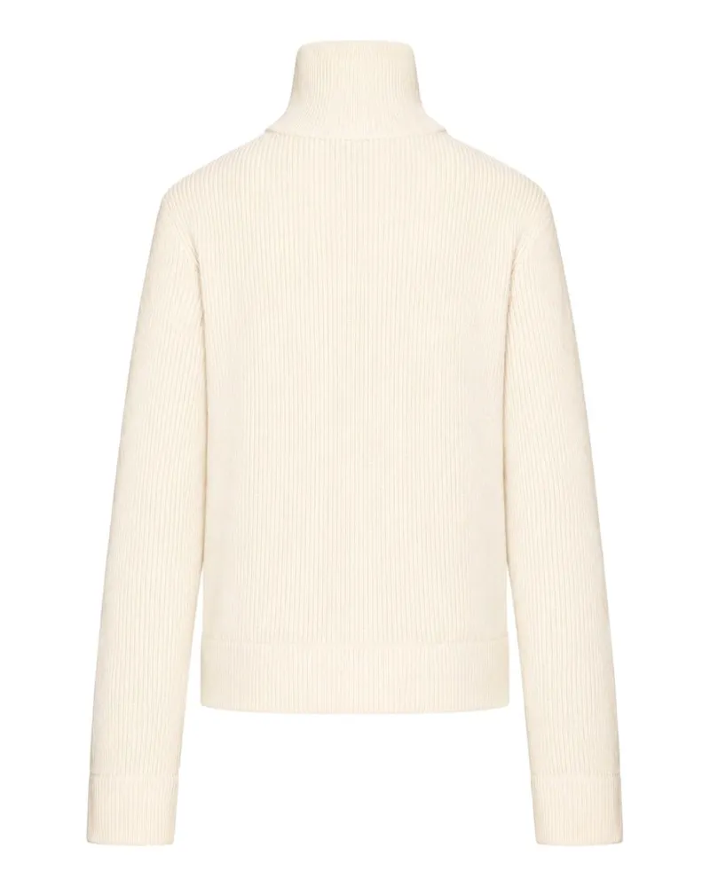 Maison Margiela Ribbed Wool Cardigan — Cream Cream