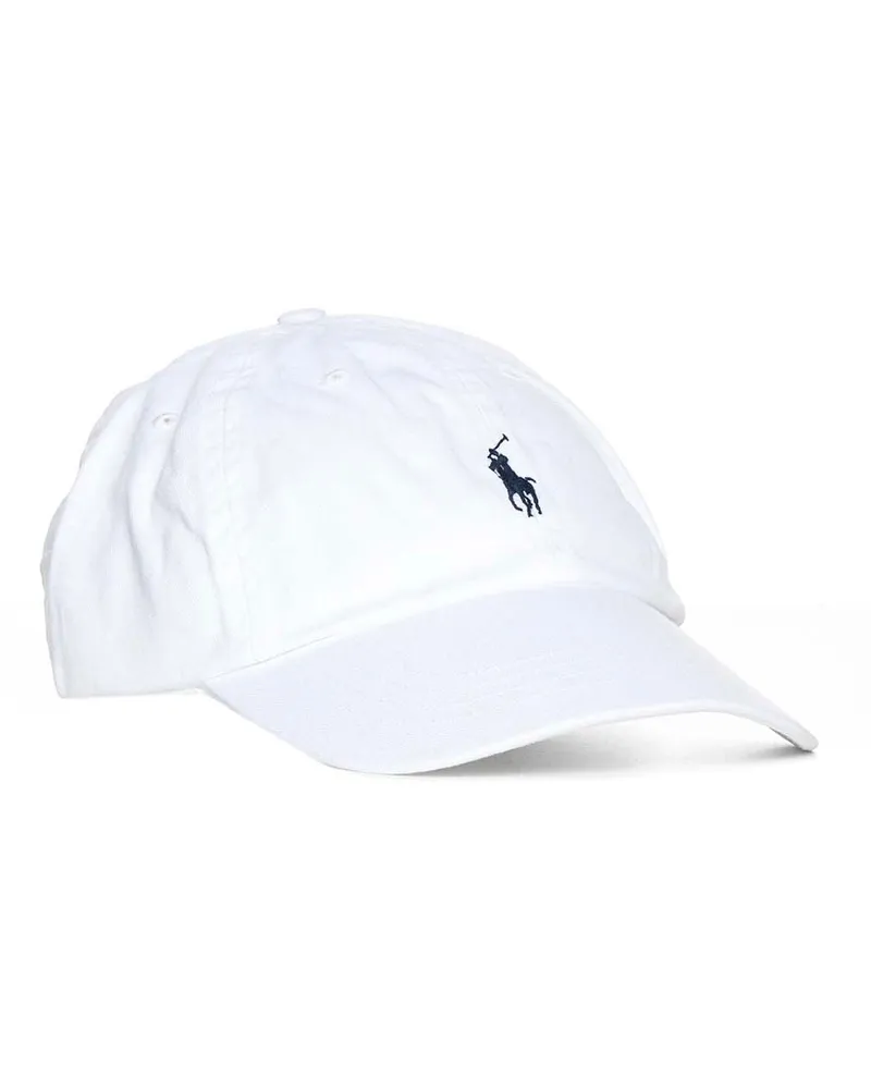 Ralph Lauren Men's Baseball Cap White Chino Cotton Hat White