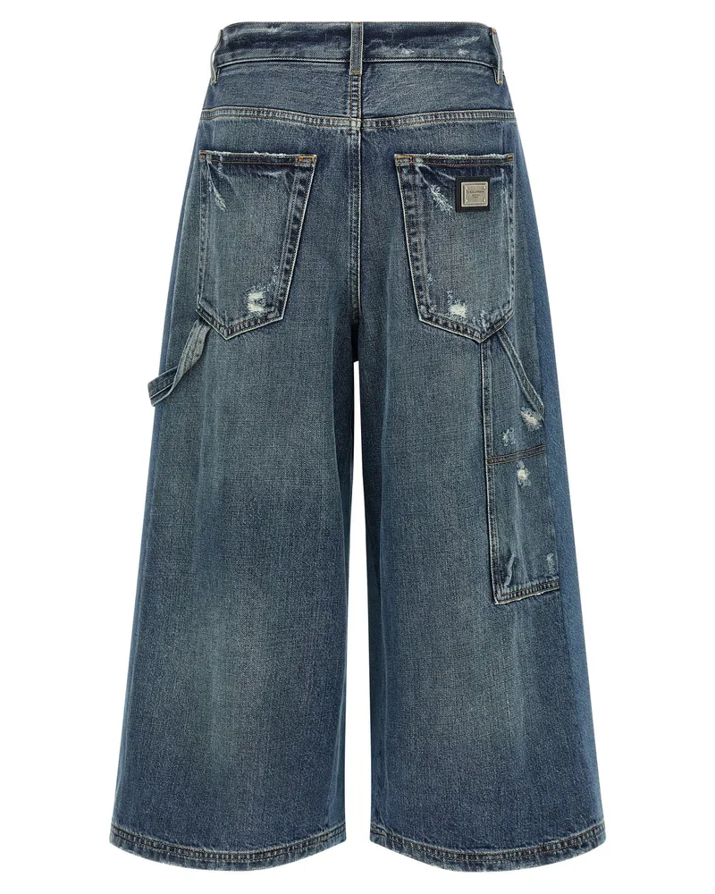 Dolce & Gabbana Patchwork Denim Bermuda Shorts — Blue Blue