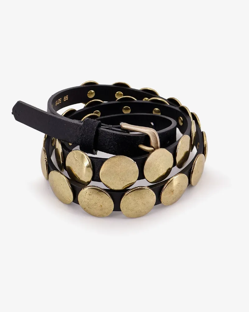 Golden Goose Women's Trinidad Leather Belt Black Cow Black