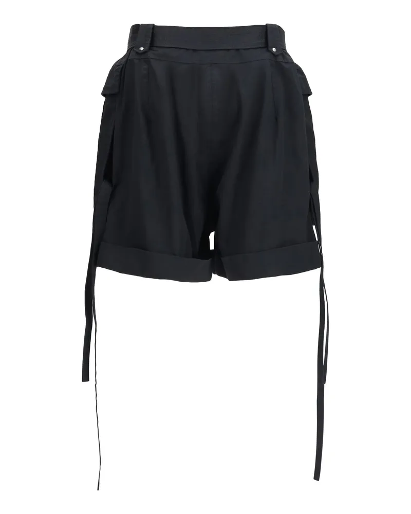 Alexander McQueen Women's Shorts With Belt Black Cotton Black
