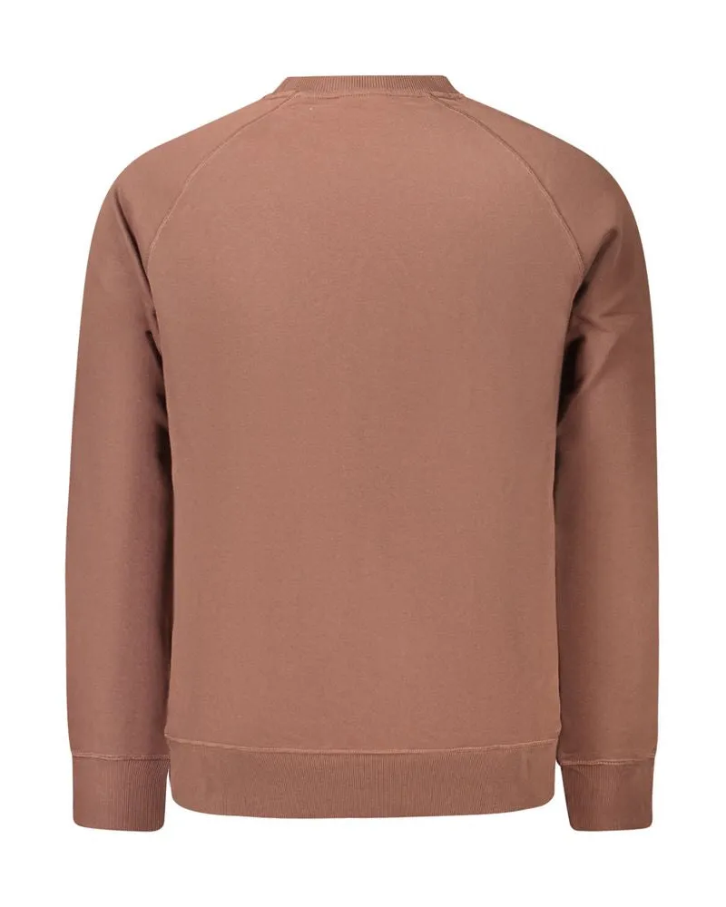 Timberland Logo-Embroidered Cotton Sweatshirt — Brown Brown