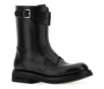 Women's Leather Biker Boot Black