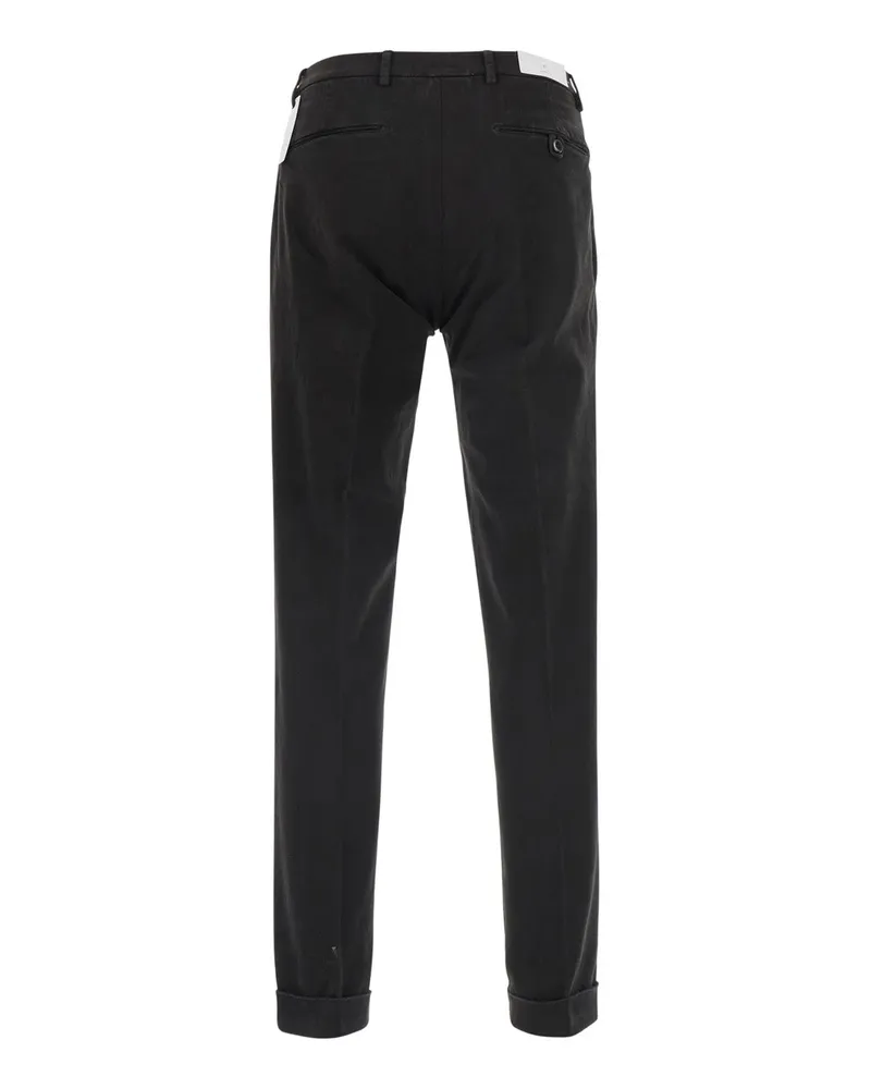 MICHAEL COAL Men's Slim Fit Brown Cotton Pants Trousers Black