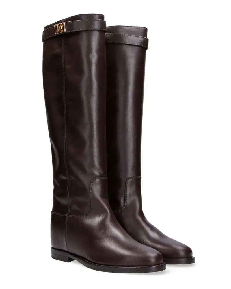 Via Roma 15 Leather Boot — Brown Brown
