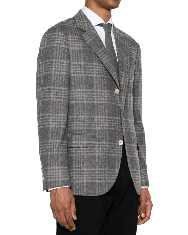 Brunello Cucinelli Men's Gray Cashmere Blazer Clothing Gray