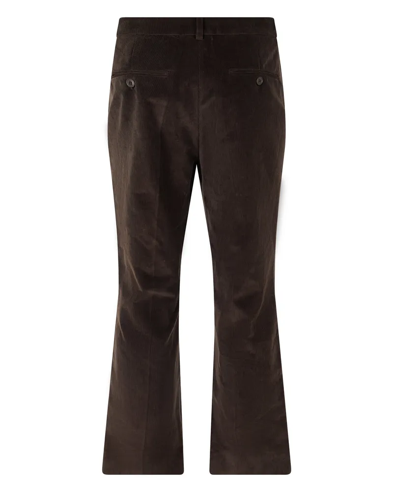 Max Mara Flared Cotton Trousers — Chestnut Chestnut