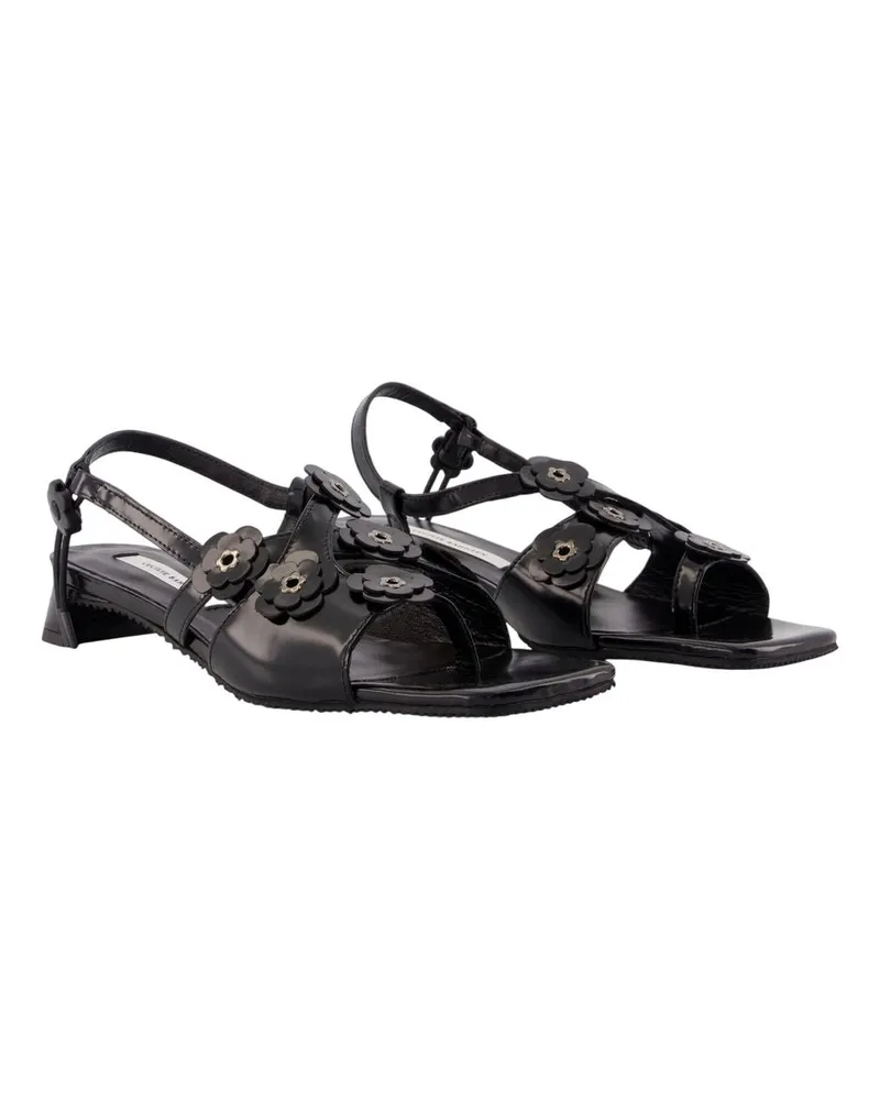 Cecilie Bahnsen Women's Cbarna Box Sandals -  Leather Black Calfskin Shoes Black