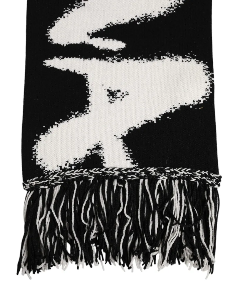 Dolce & Gabbana Black Logo Neck Warmer Wrap Men Shawl Scarf Cashmere Black