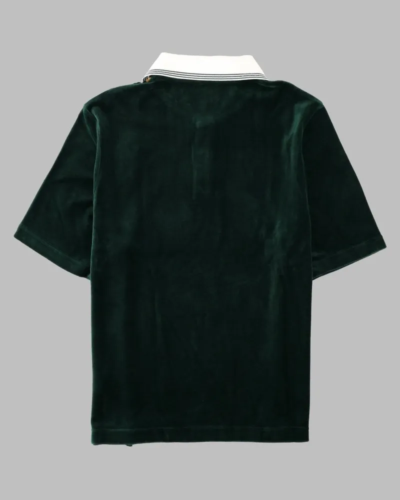 Casablanca Paris Velvet Logo Polo Shirt — Green Green