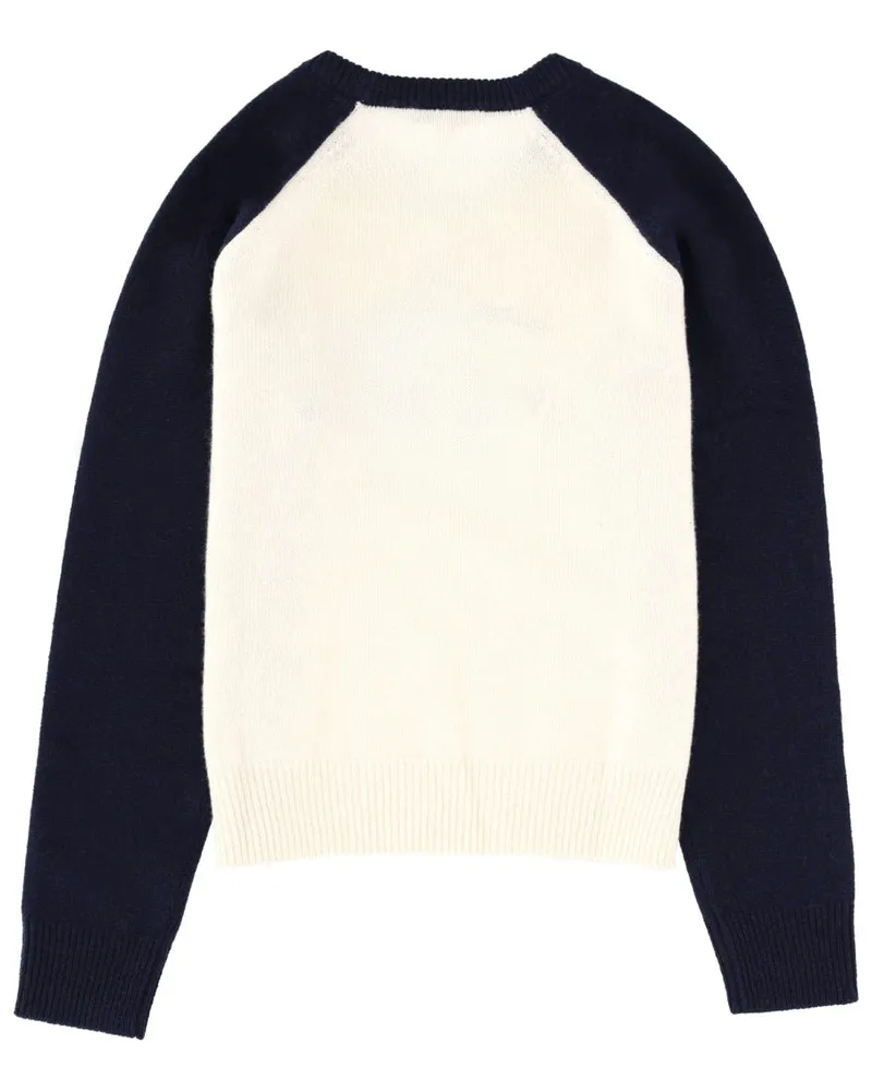SPORTY & RICH Logo Cashmere-Wool Blend Sweater — Multicolor Multicolor