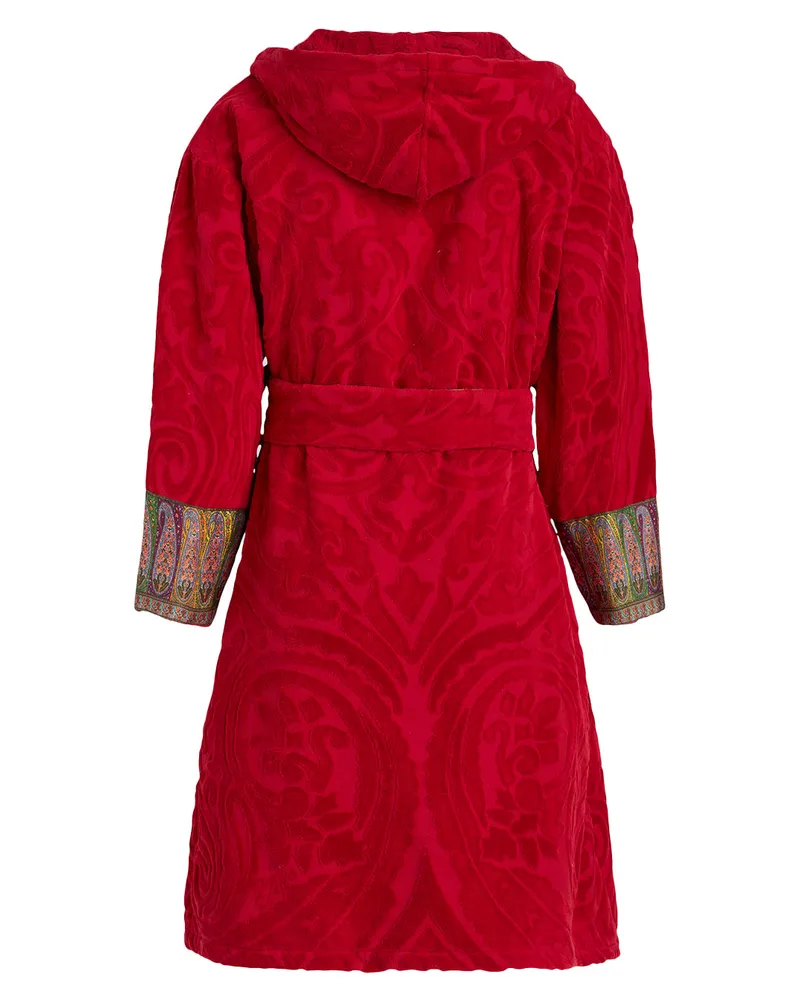 Etro Unisex Hooded Bathrobe Red Tech Fabric Towels & Bath Robes Red