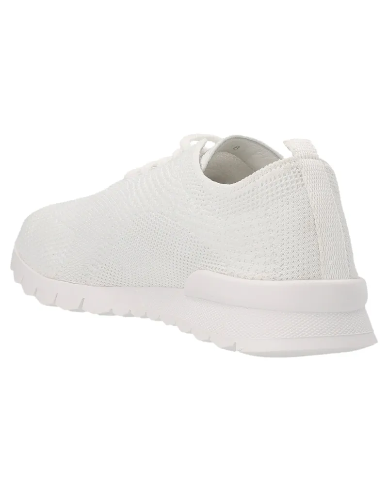 Kiton Textured Knit Sneaker — White White