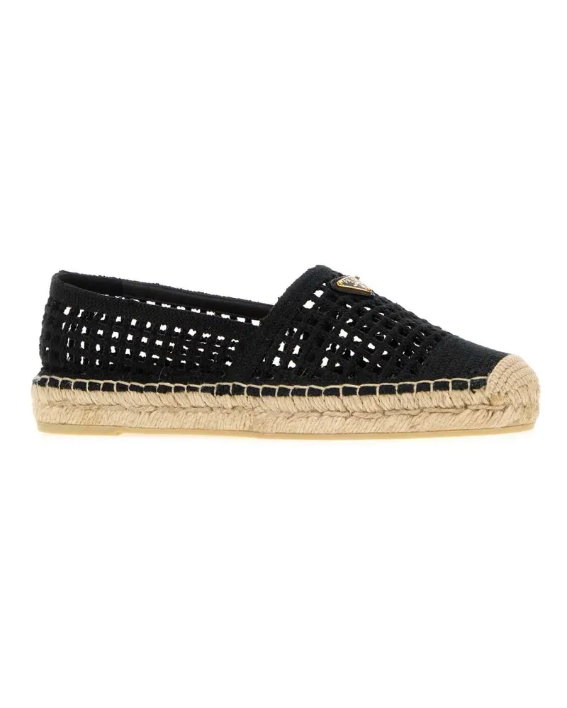 Prada Women's Black Crochet Espadrilles Nero Espadrillas Black