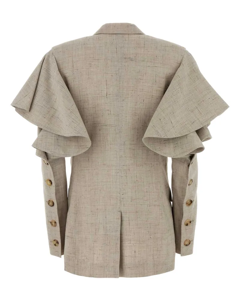 Moschino Women's Melange Sand Jersey Blazer Fantasiabeige Giacche E Gilet Jacket Beige