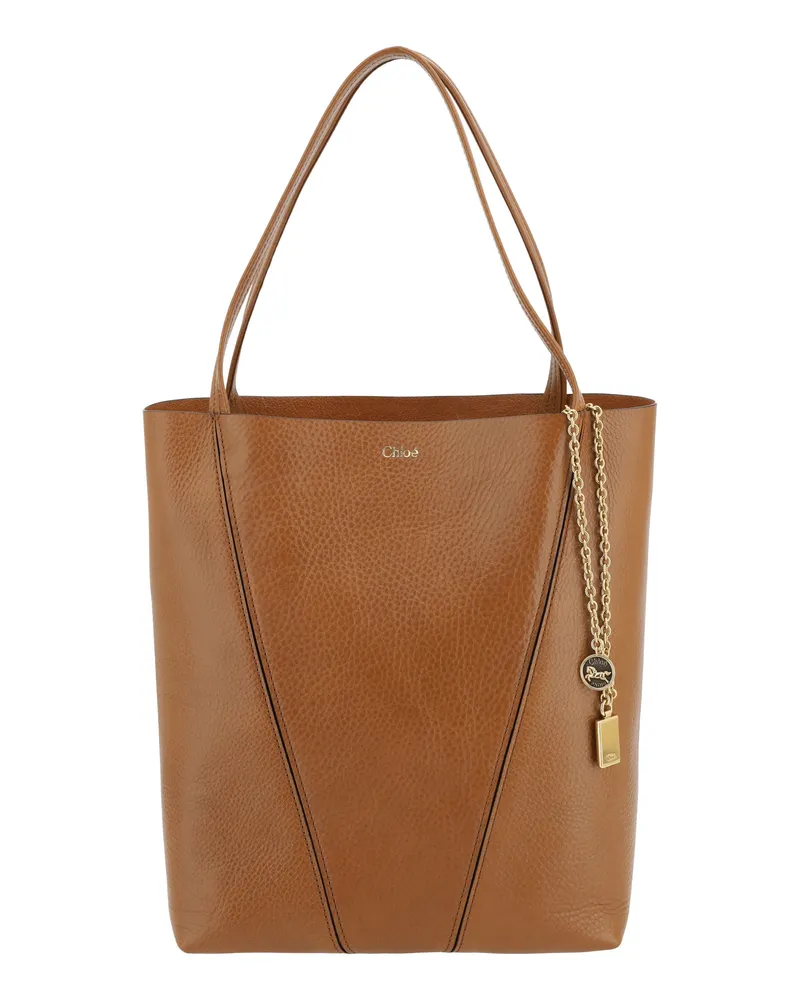 Chloé Women's Shoulder Bag Spin Clay Brown Calf Leather Brown