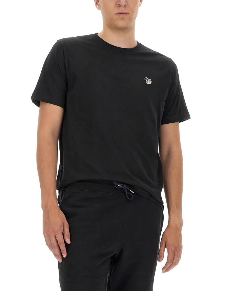 Paul Smith Zebra Logo Organic Cotton T-Shirt — Black Black
