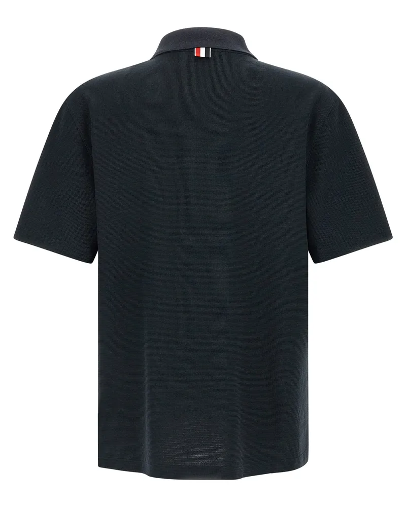 Thom Browne Men's Blue Cotton Polo Shirt Navy