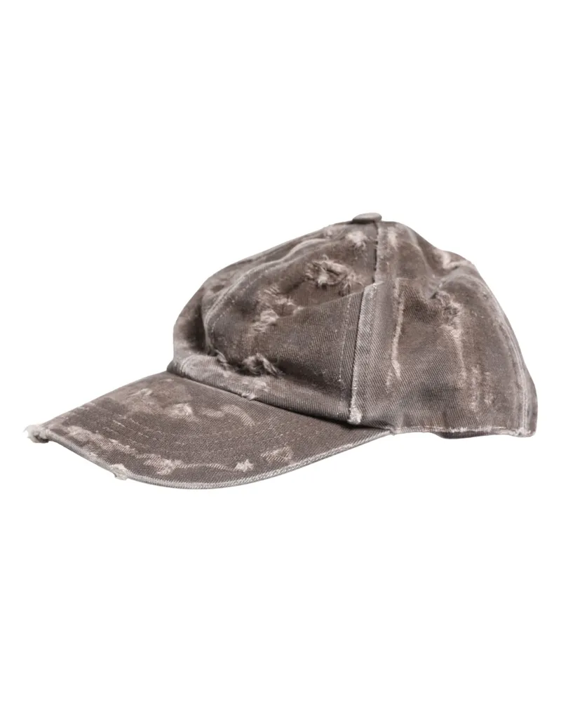 Dolce & Gabbana Men Brown Cotton Distressed Baseball Capello Hat Brown