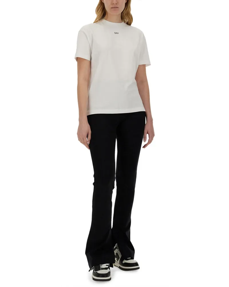 OFF-WHITE Logo Cotton T-Shirt — White White
