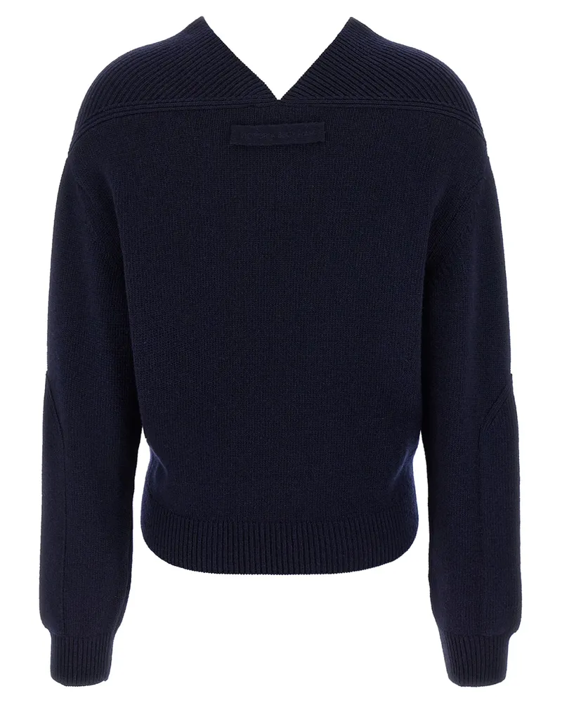 Victoria Beckham Women Blue Wool Cardigan Clothing Navy