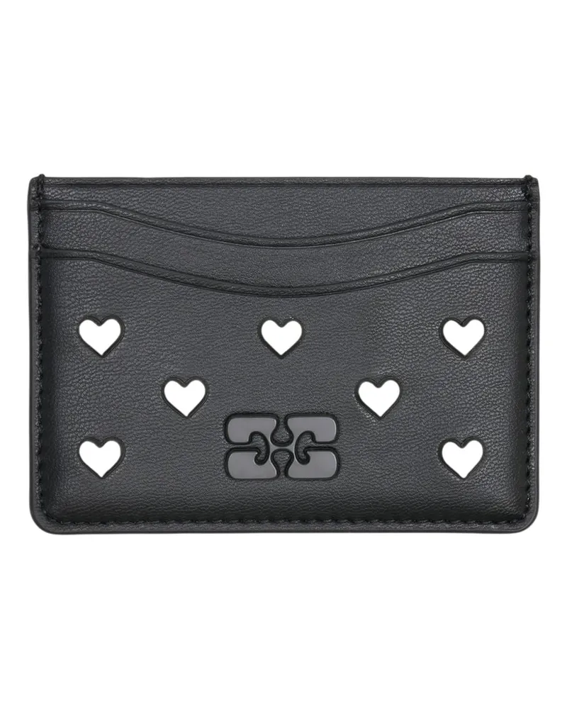 Ganni Women's Bou Hearts Studs Card Holder -  Synthetic Black Accessories Card-Holder Black