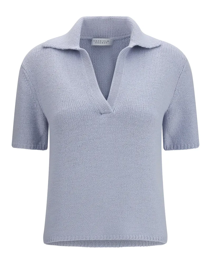 Gabriela Hearst Women Polo Sohan Light Blue Cashmere (capra Hircus) Tops Light