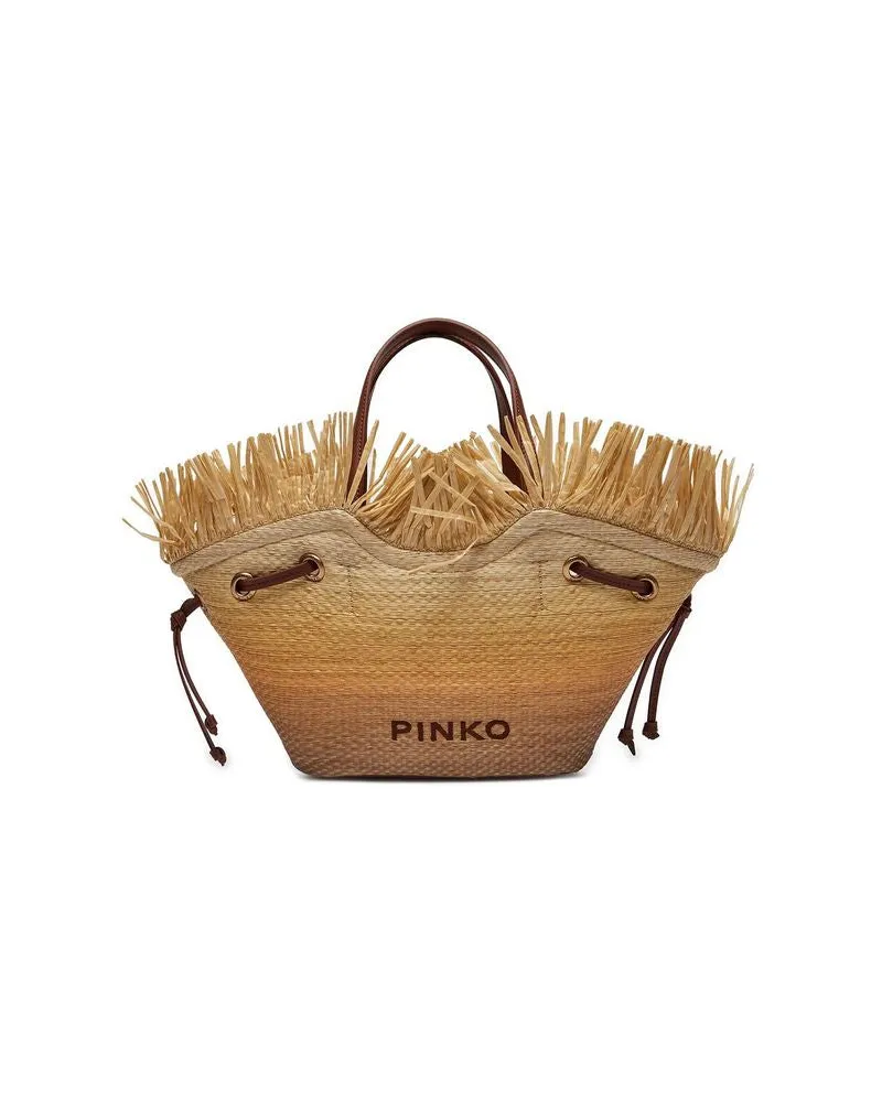 Pinko Women's Beach Bag Beige-Brown Polyester Other Beige