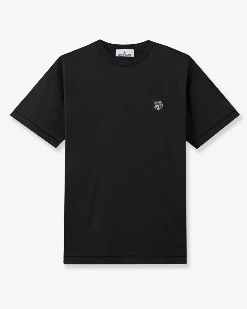 Stone Island Men's T-Shirt Cotton Black Organic T-Shirts And Polos Black