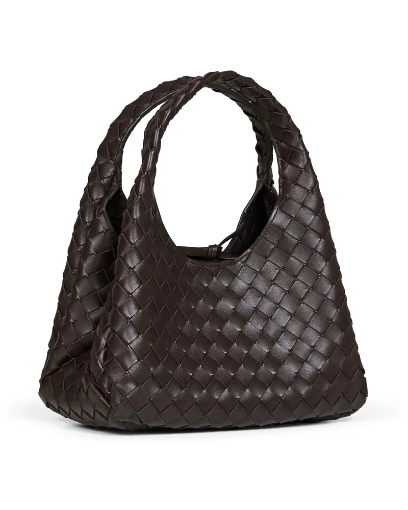 Bottega Veneta Women's Shoulder Bag Campana Brown Lambskin Handbags Hand Brown