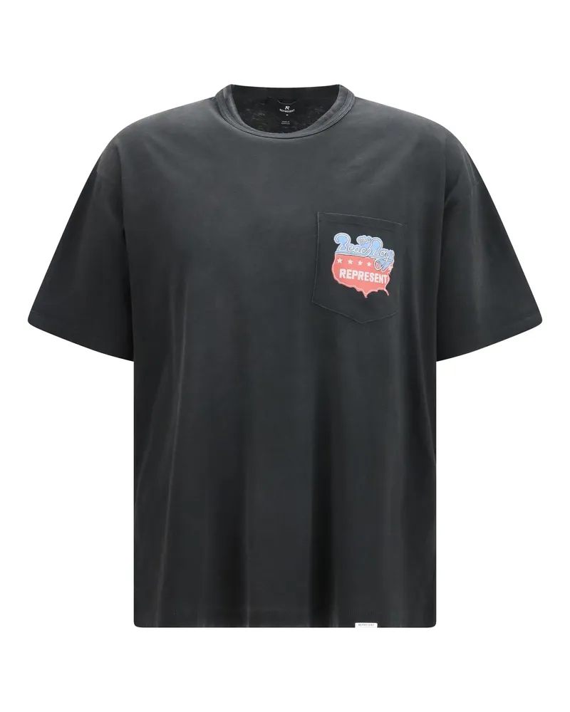 REPRESENT Graphic-Print Cotton T-Shirt — Black Black