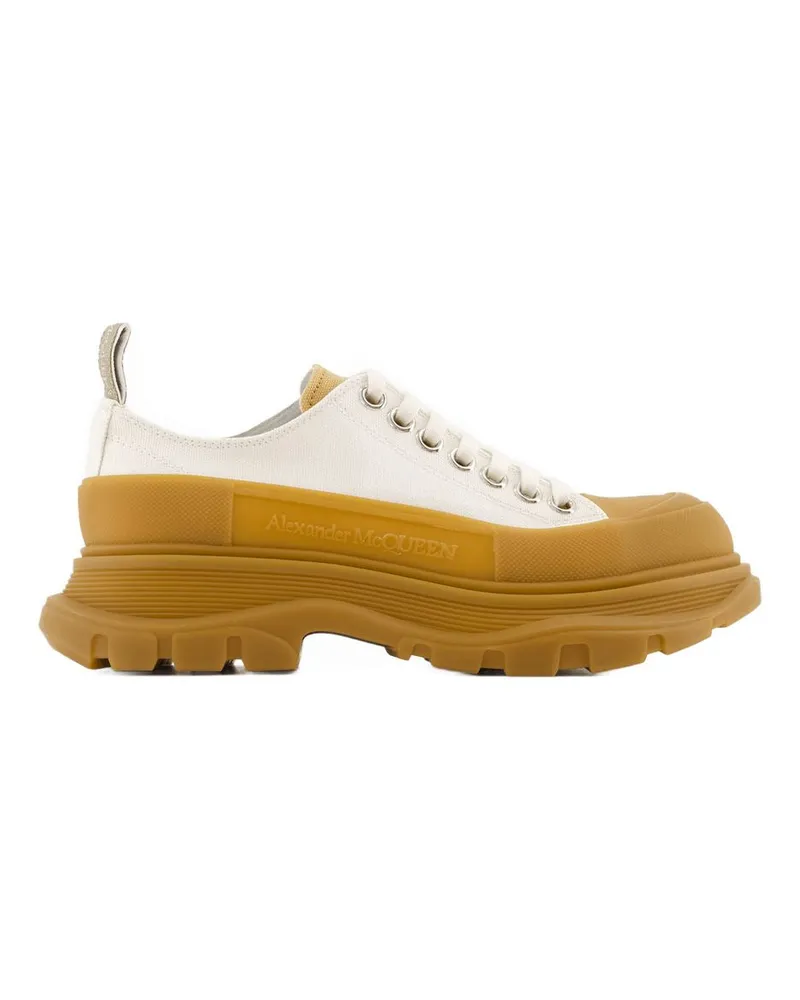 Alexander McQueen Women's Tread Sneaker Beige Calfskin Beige