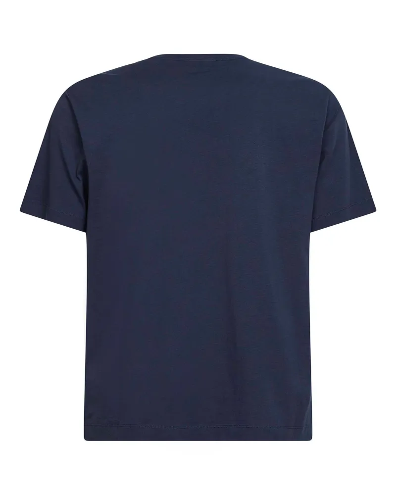 Dries van Noten Men's Crewneck T-Shirt Navy Blue Jersey Cotton T-Shirts And Polos Navy