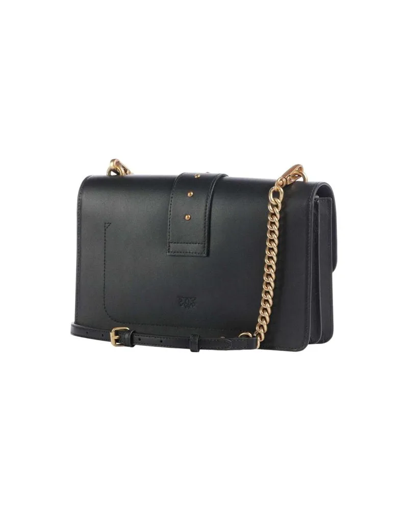 Pinko Leather Crossbody Bag — Black Black