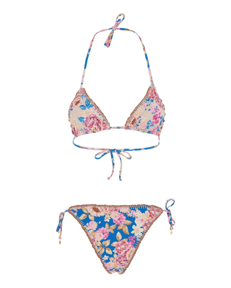 Anjuna Reversible Crochet-Trim Bikini — Blue Blue