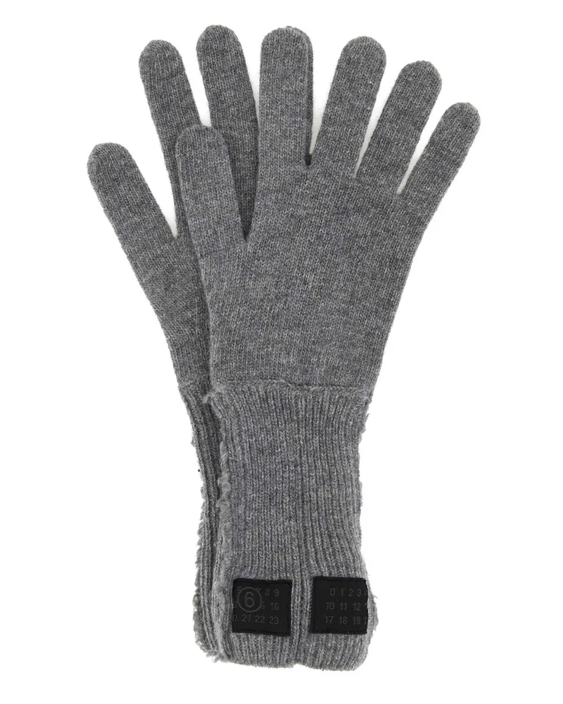Maison Margiela Women's Wool Blend Gloves Gray Nylon Gray