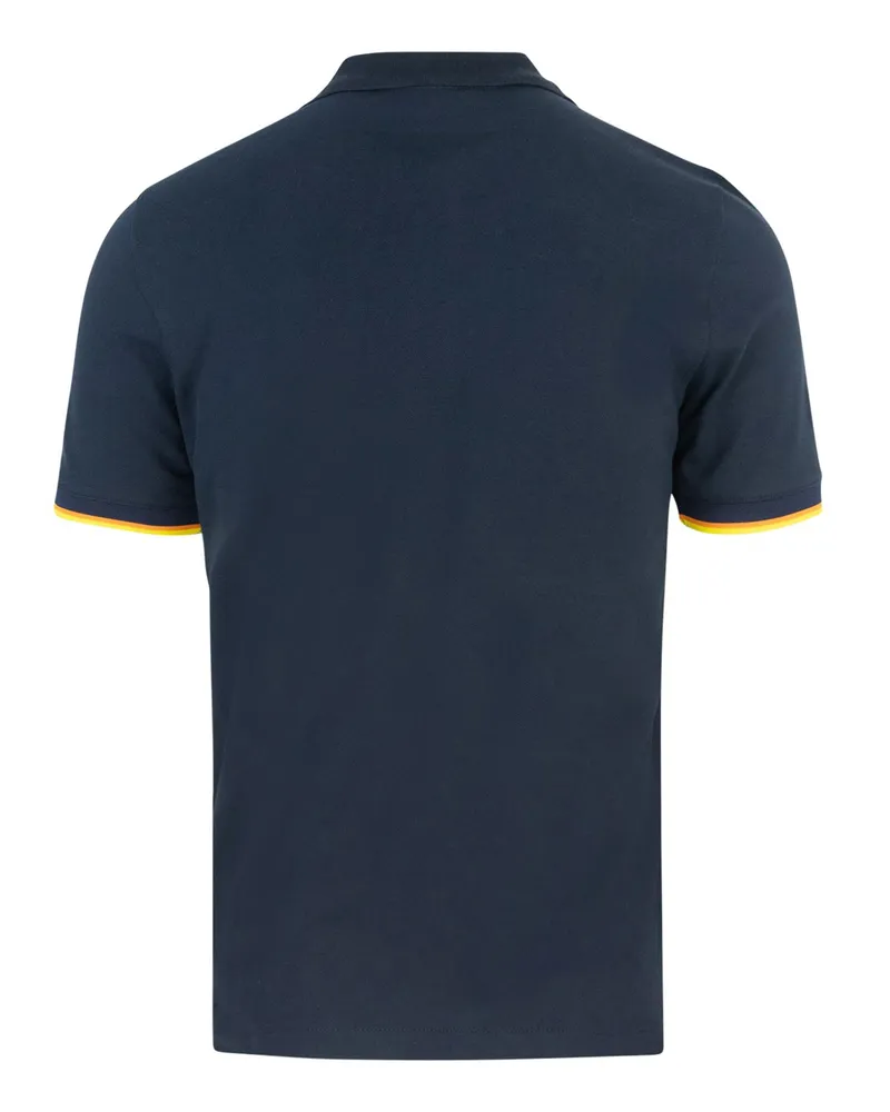 K-Way Men Polo Vincent Blue Depth Cotton Shirts T-shirts And Polos Navy
