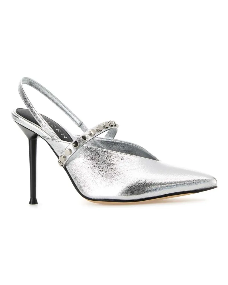 Alexander McQueen Women's Silver Leather Revel Pumps Silversilver Scarpe Con Tacco Silver