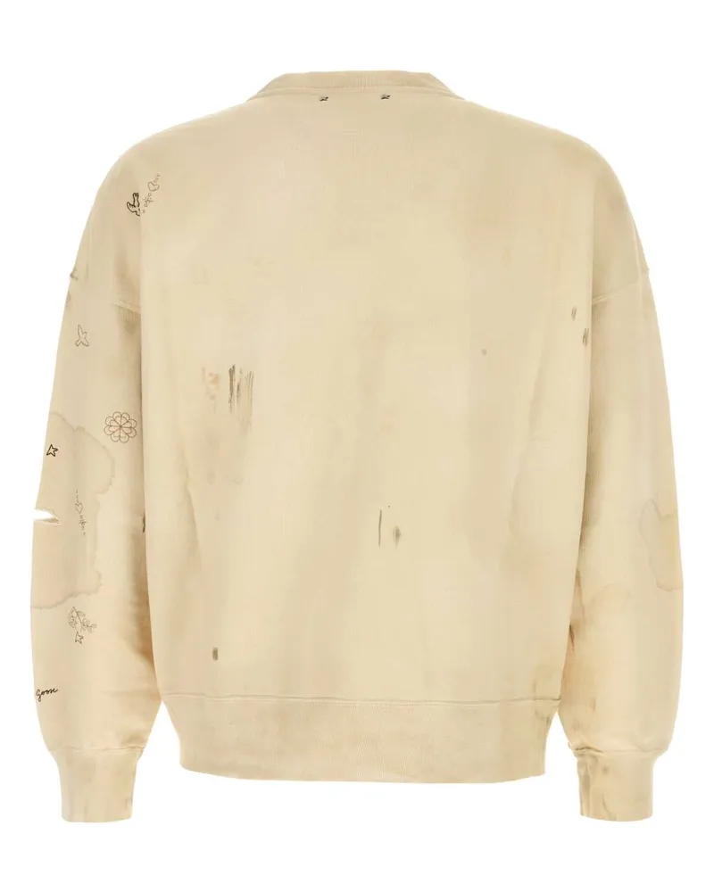 Golden Goose Heritagewhite Exterior: Cotton Felpe Sweater Beige