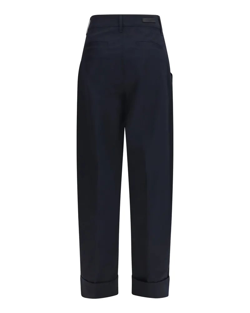 Jacob Cohën Women's Lindsay Barrel Wide Pants Gabardine Navy Blue Cotton; Elastane Trousers Navy
