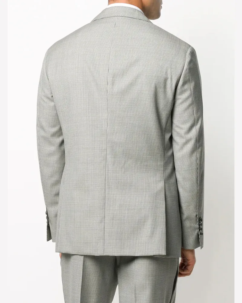 Brunello Cucinelli Virgin Wool-Silk-Cotton Blend Blazer — Gray Gray