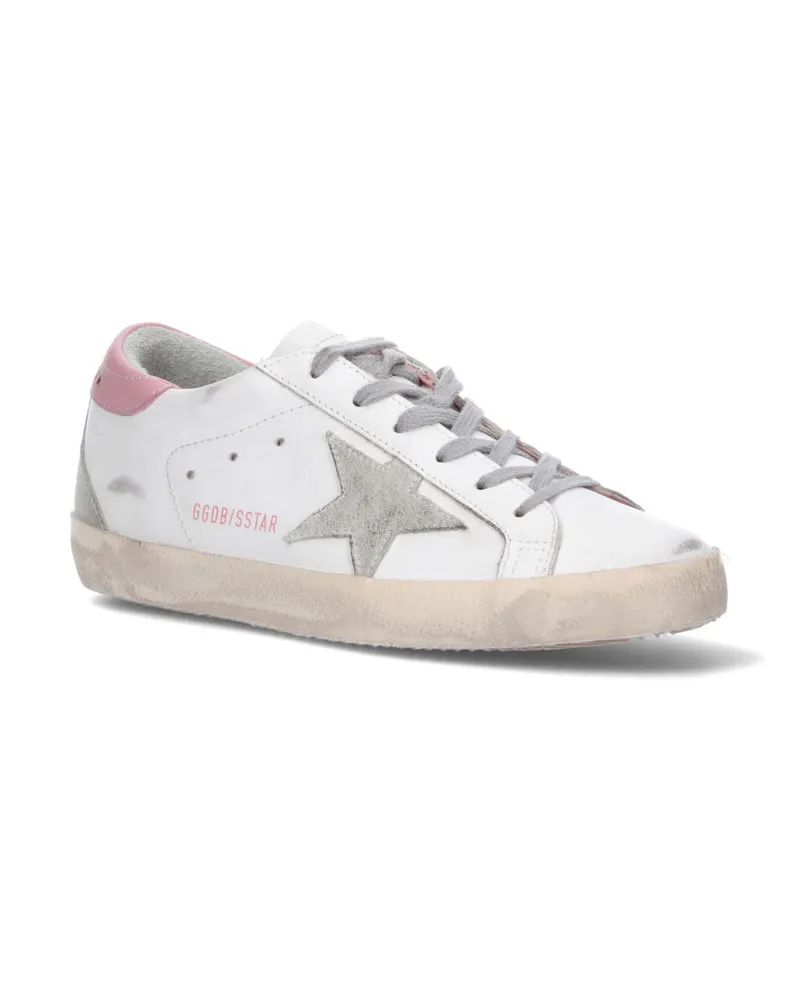 Golden Goose Women's Leather Star-Patch Low-Top Sneaker White Cow White