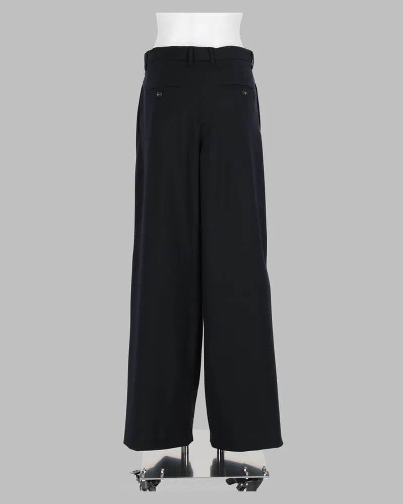 Max Mara Virgin Wool Wide-Leg Trousers — Blue Blue