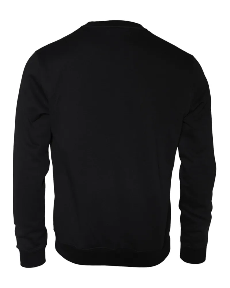 Versace Men's Black Medusa Fleece Cotton Crew Neck Sweatshirt Sweater Clothing Black