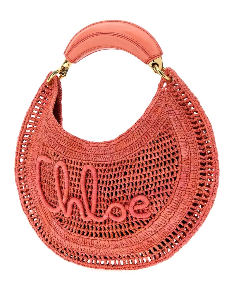 Chloé Raffia Shoulder Bag Fucsia