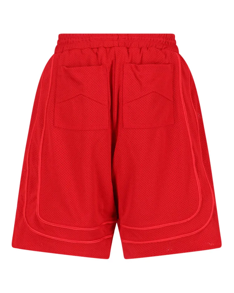 RHUDE Men Trousers Red Polyester Red