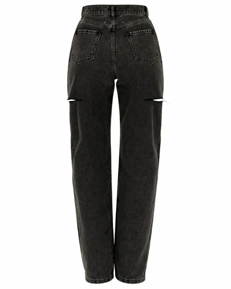 Maison Margiela Cut-Out Detail Jeans — Black Black
